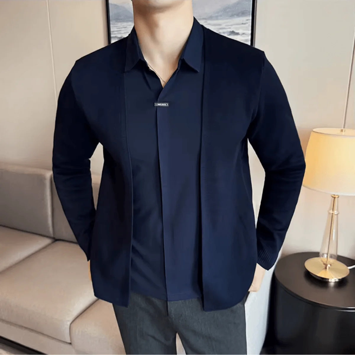 Layer™ – 2-in-1-Hemd mit Cardigan-Effekt