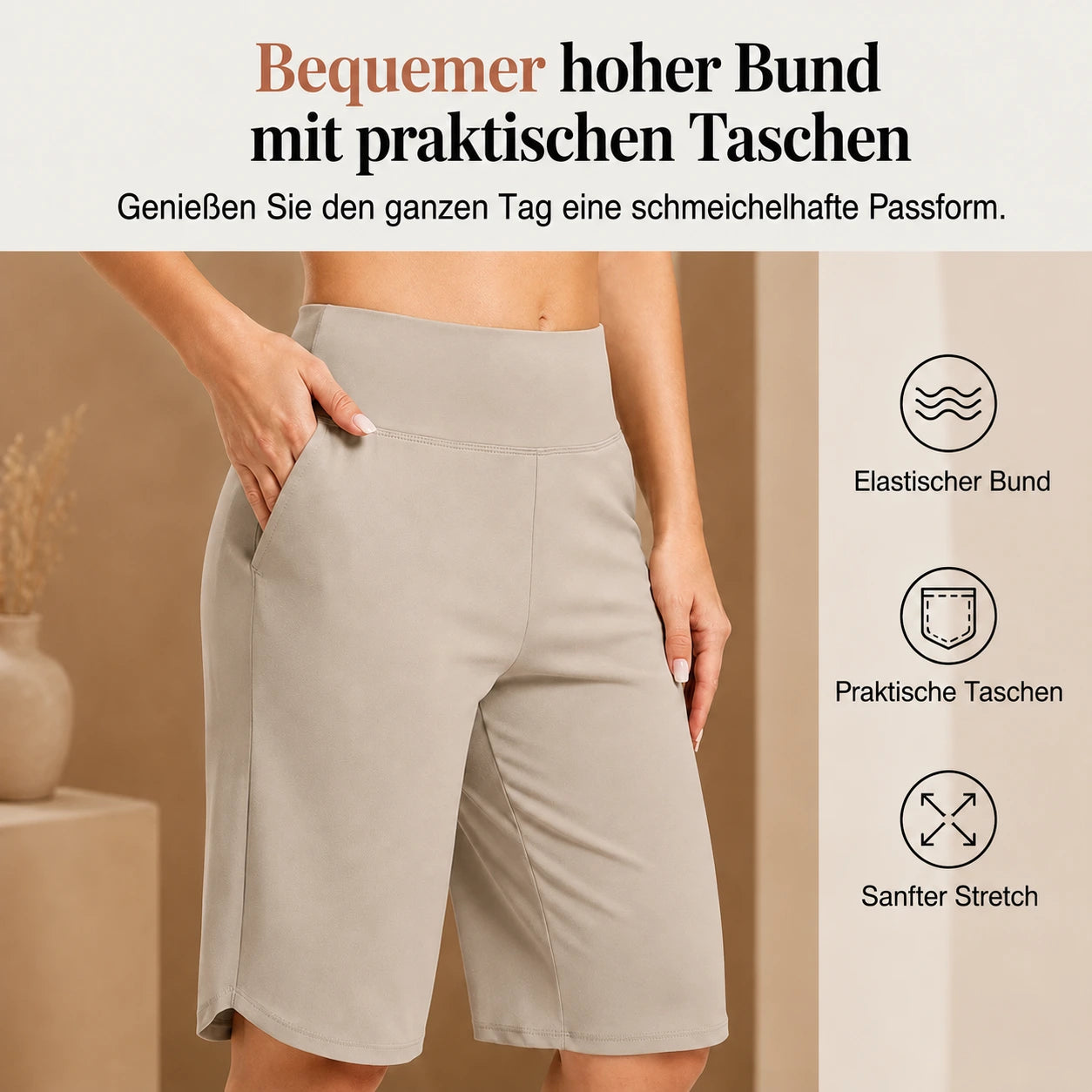Zeniva™ – Elastische Yoga-Bermudashorts für Damen