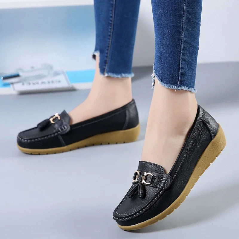 Orthopädische Mokassins aus Leder für Damen • OrthoMok™