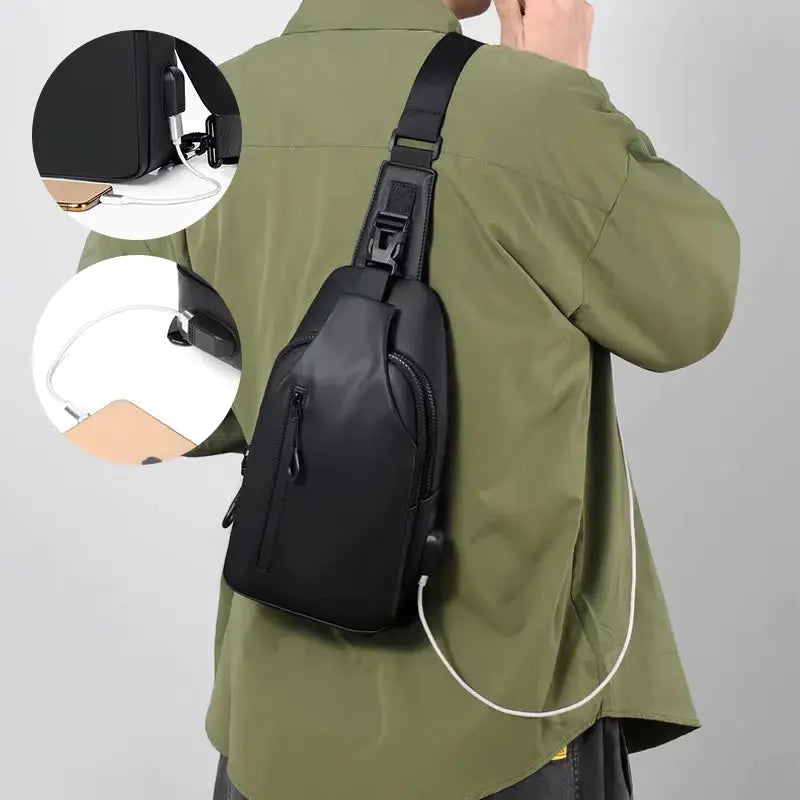 Wasserdichte Umhängetasche mit USB-Anschluss - SyncPack™