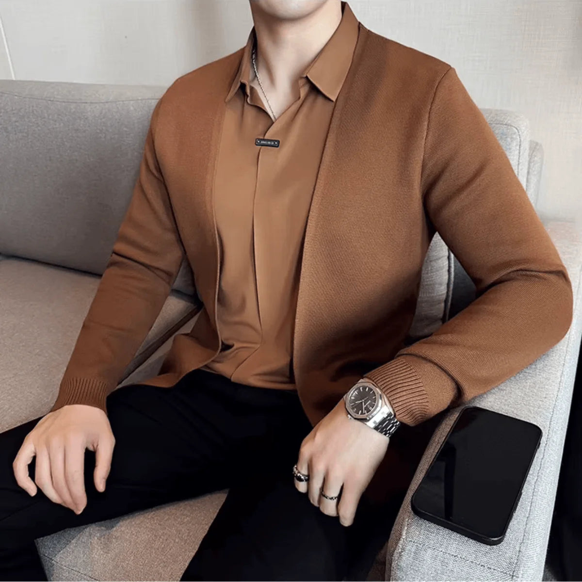 Layer™ – 2-in-1-Hemd mit Cardigan-Effekt