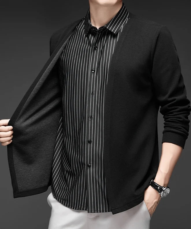 Gianluigi™ – Italienisches 2-in-1-Hemd mit Cardigan-Schnitt