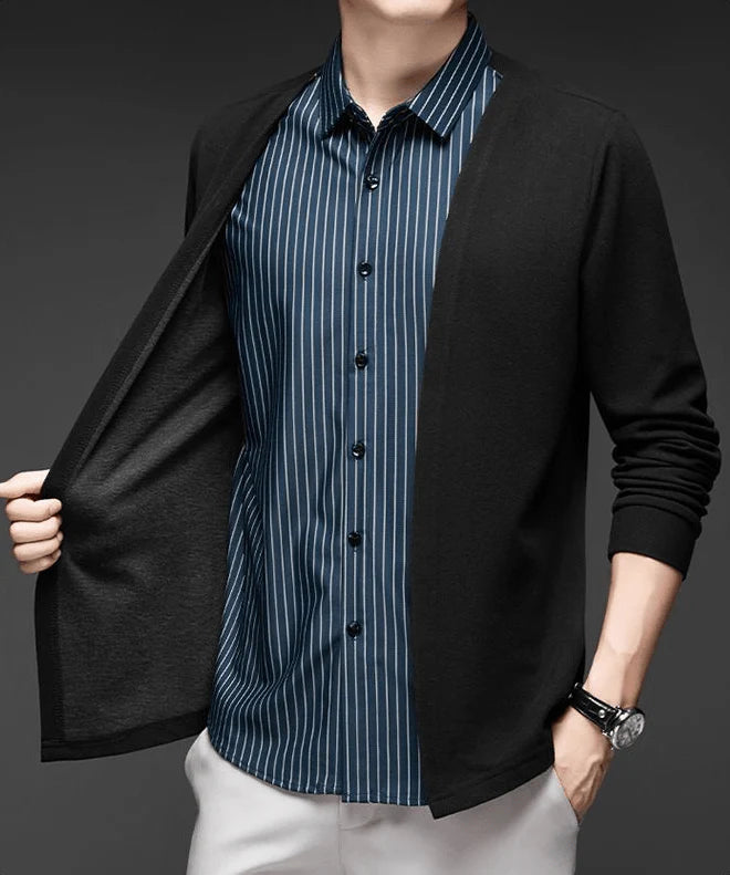 Gianluigi™ – Italienisches 2-in-1-Hemd mit Cardigan-Schnitt